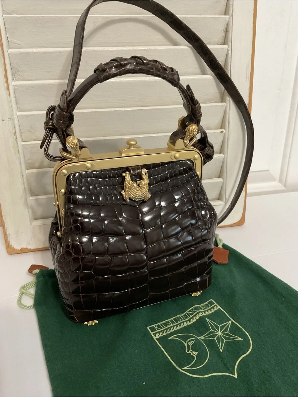 Barry Kieselstein-Cord Vintage Alligator Trophy Frame Bag